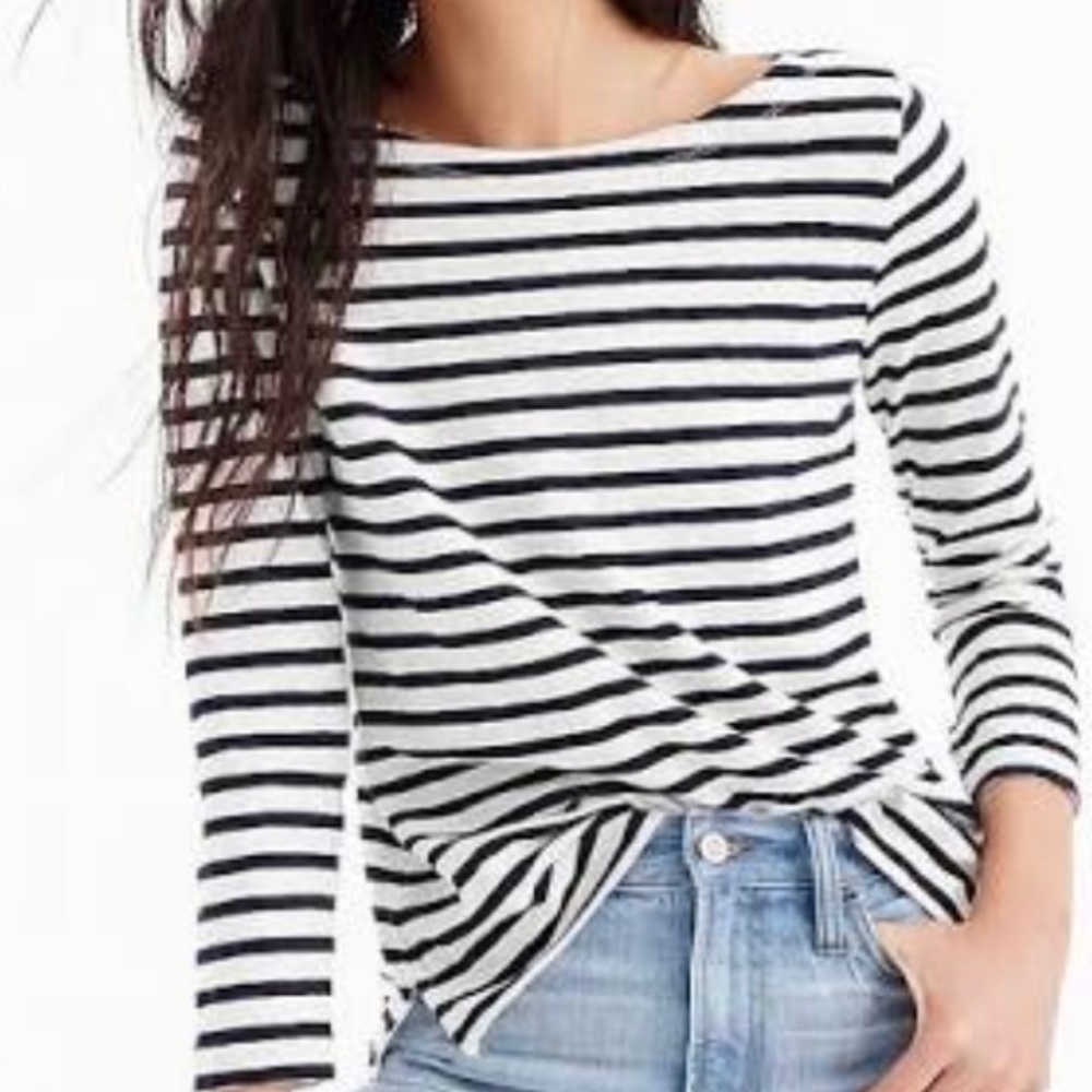 JCrew Red Striped T